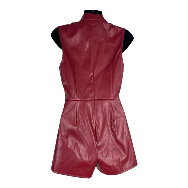 PrettyLittleThing Pretty Little Thing Zip Front Playsuit Women’s UK Size 8 Sleeveless High Neck - 1