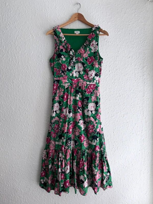 J.Crew Women's J.Crew Floral Print Cotton Sleeveless Dress - Size 8uk