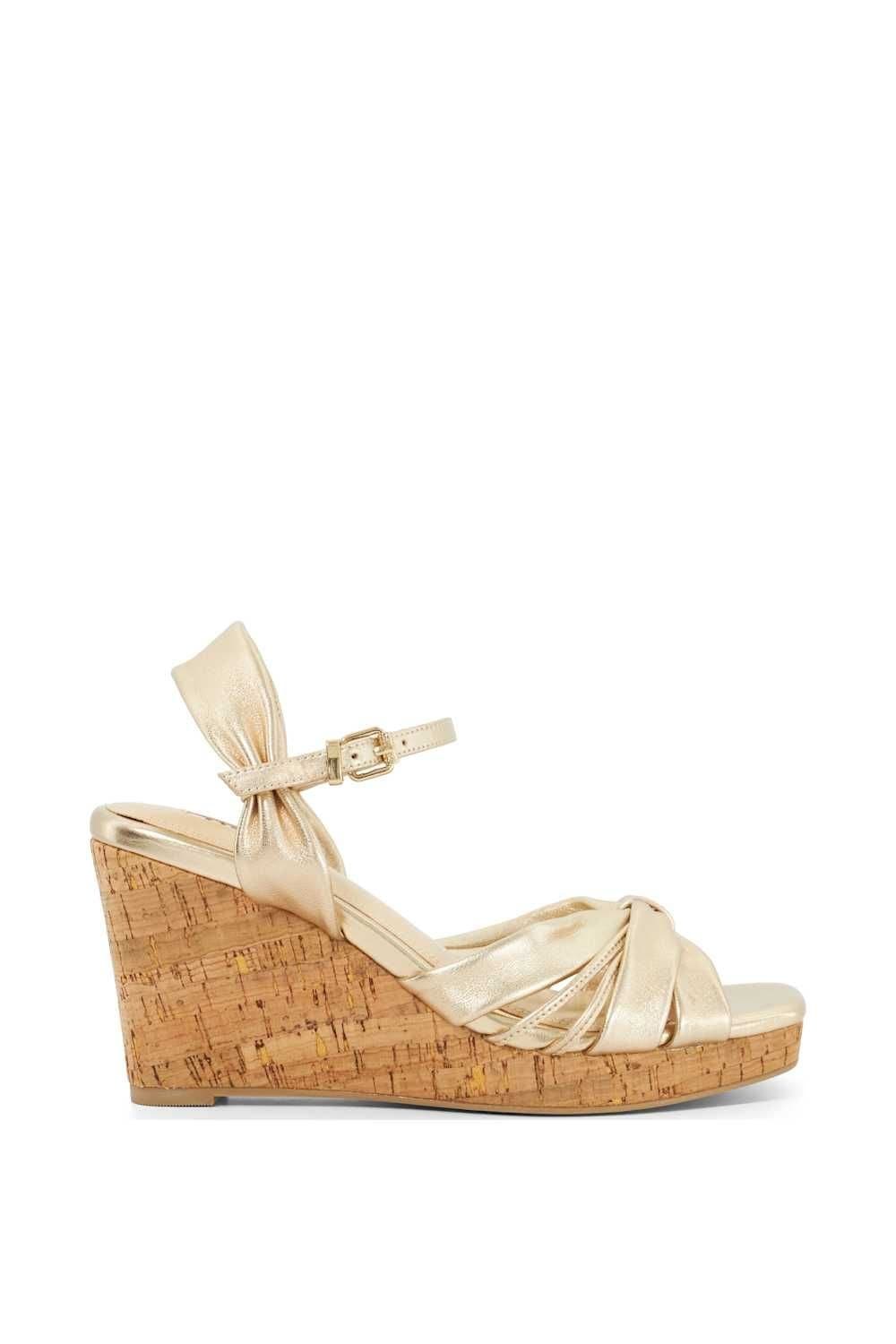 Dune London Dune London Women's 'Kander' Leather Wedges in Metallics