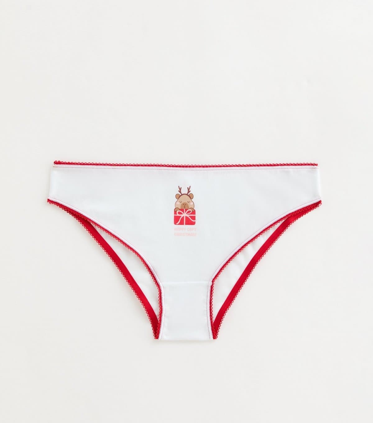 New Look Girls' White Cotton Christmas Present Capybara Brief New Look