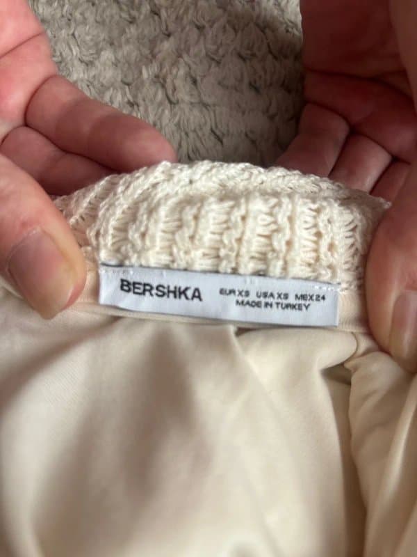 Bershka Bershka Knit crème tube dress with sequins
