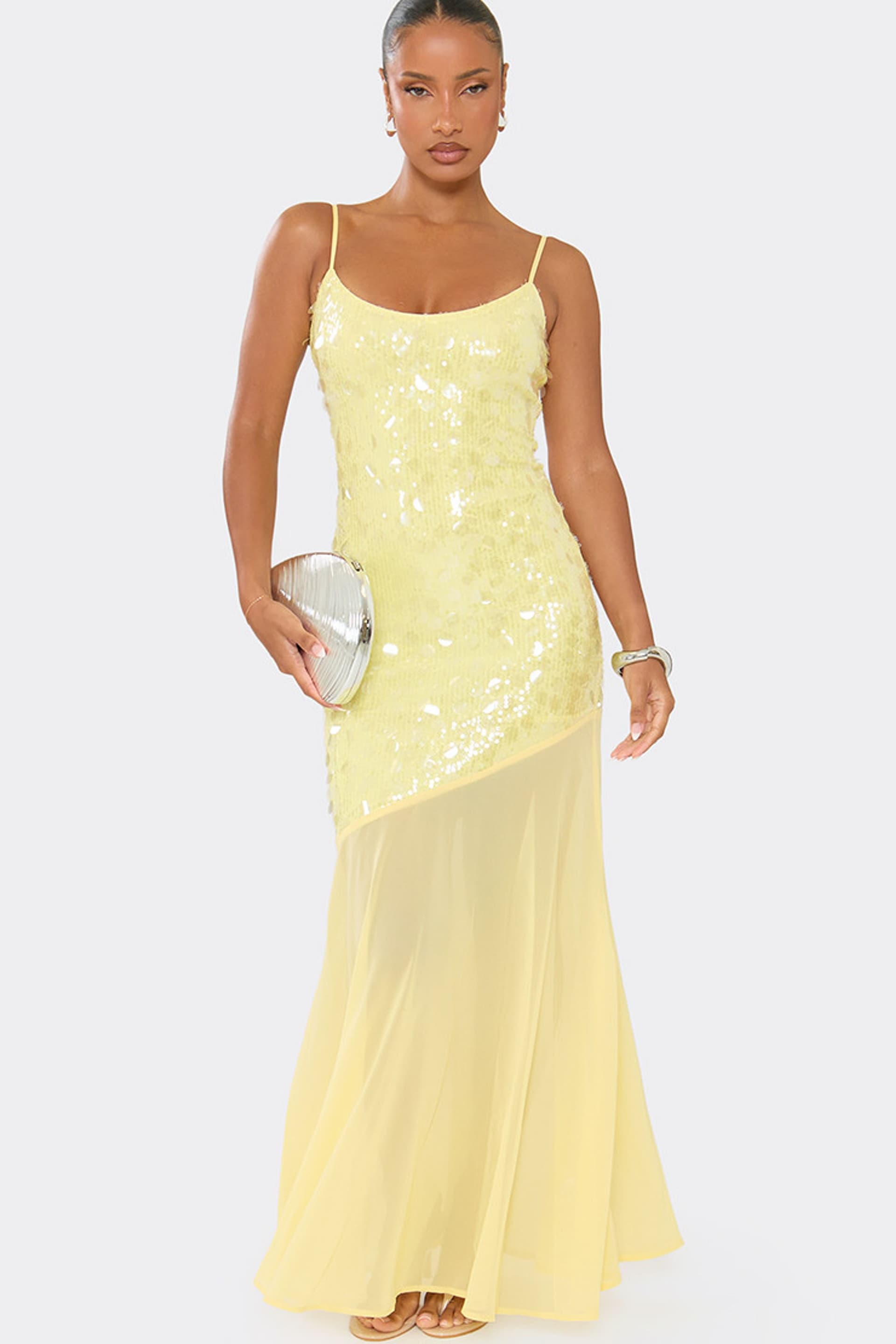 EGO EGO Women's Strappy Sequin Maxi Dress in White