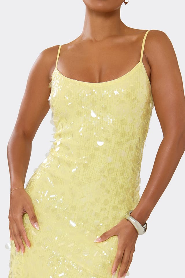 EGO EGO Women's Strappy Sequin Maxi Dress in White - 3