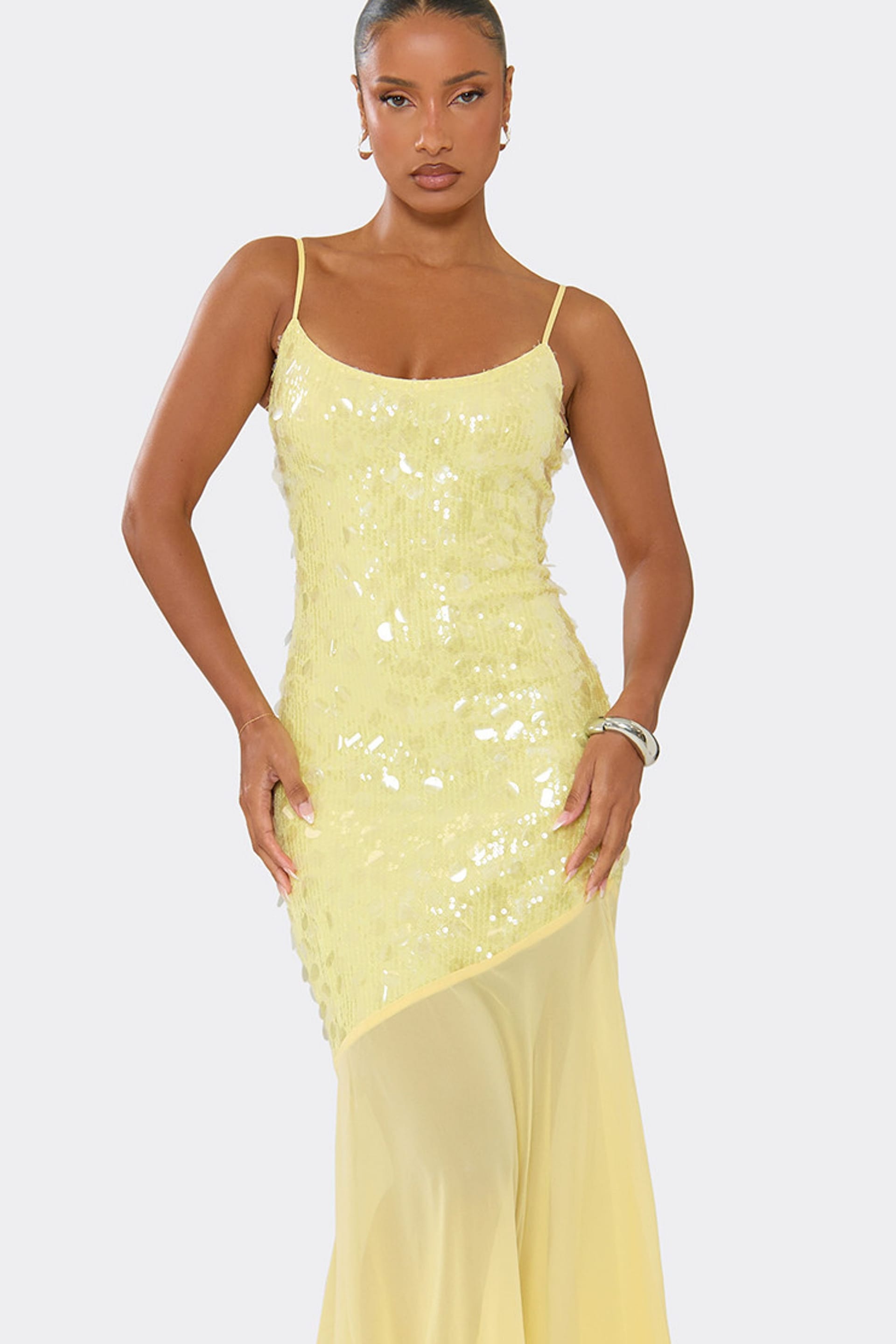 EGO EGO Women's Strappy Sequin Maxi Dress in White - 4