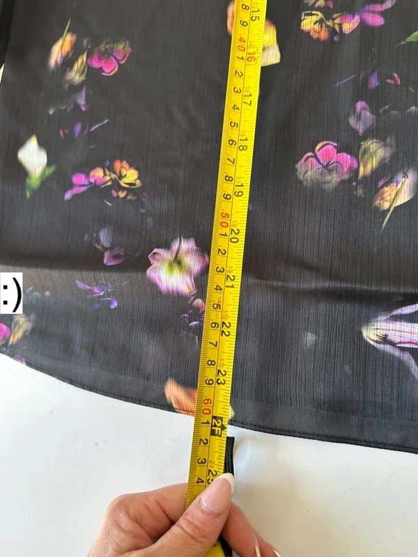 Ted Baker Ted baker blouse top black floral chiffon puff sleeve 8 new bnwt