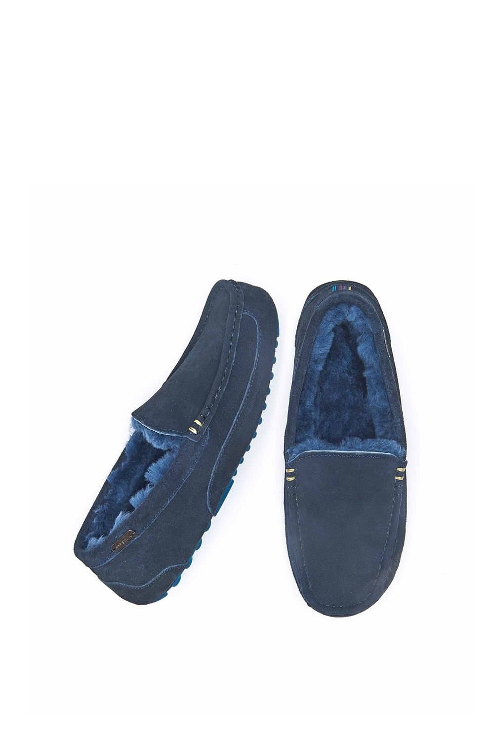 Moshulu Moshulu 'Dishley' Men's Sheepskin Moccasin Slippers in Navy