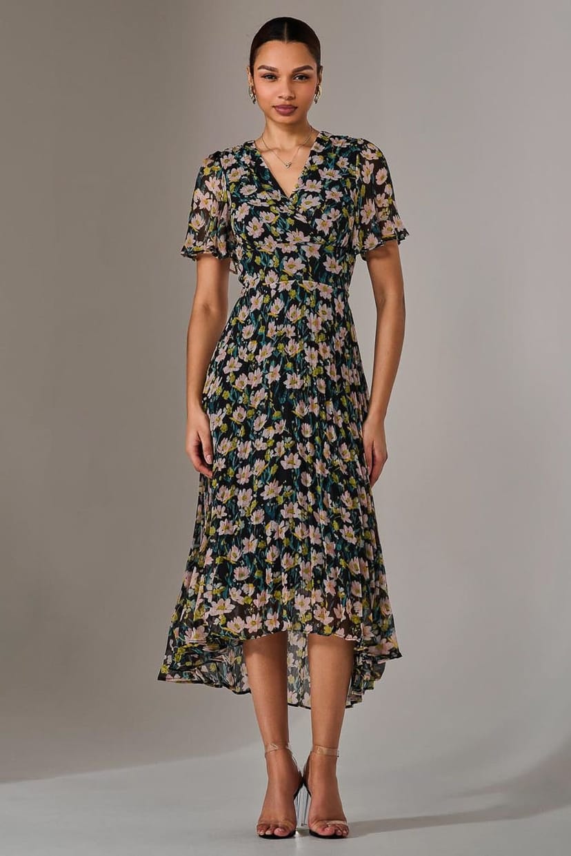 Jolie Moi Jolie Moi Women's Charlotte Pleated Chiffon Midaxi Dress - 1