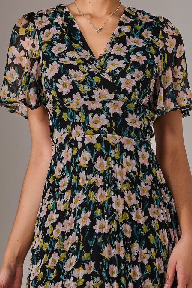Jolie Moi Jolie Moi Women's Charlotte Pleated Chiffon Midaxi Dress - 3