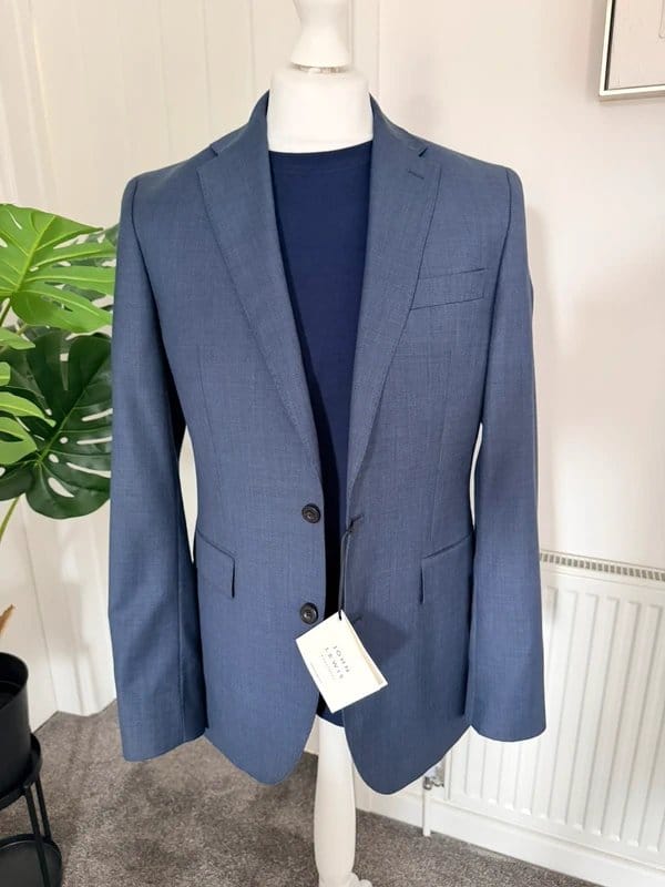 John Lewis John Lewis Super 100s Wool Sharkskin Suit Jacket Size 40L Wedding Party Holiday - 1