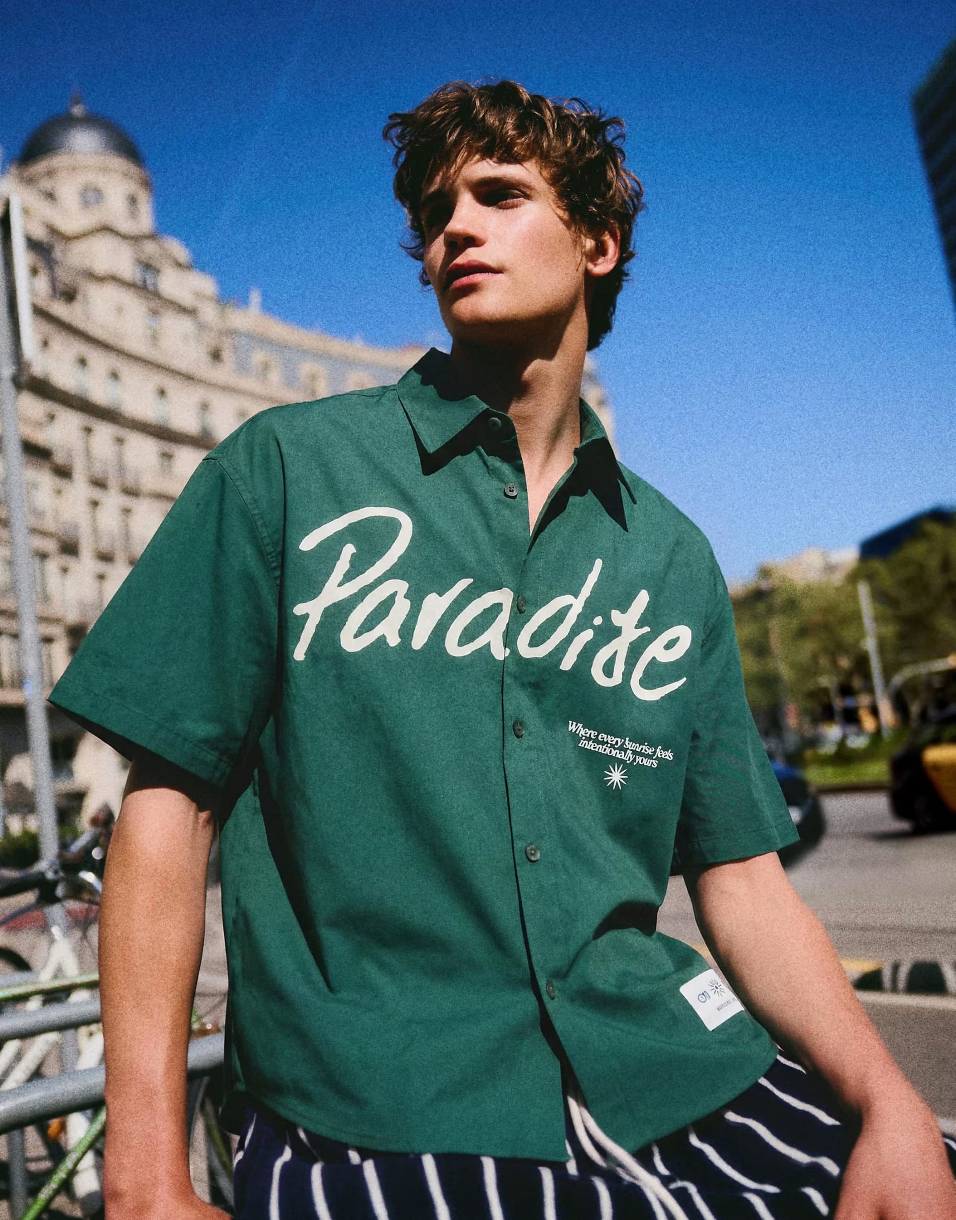 ASOS Green Oversized Short Sleeve Print Shirt