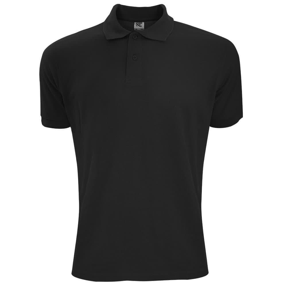 SG SG Men's Polycotton Short Sleeve Polo Shirt in Black
