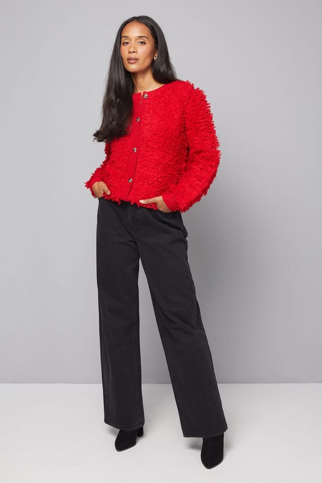Wallis Wallis Women's Loop Detail Cardigan in Red - 2