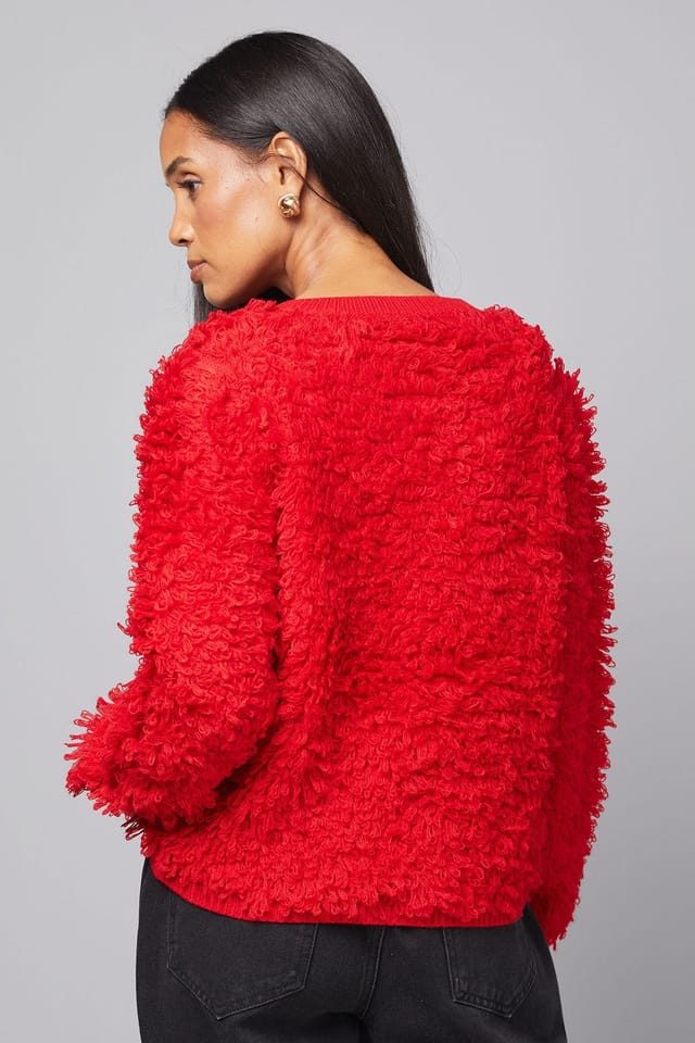 Wallis Wallis Women's Loop Detail Cardigan in Red - 3