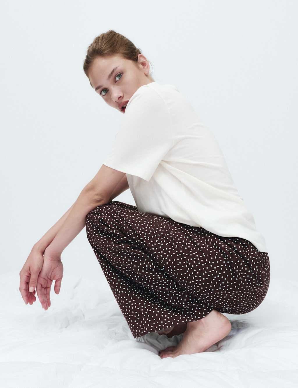 Marks & Spencer M&S 2 Pack Pure Cotton Printed Pyjama Sets Brown Mix