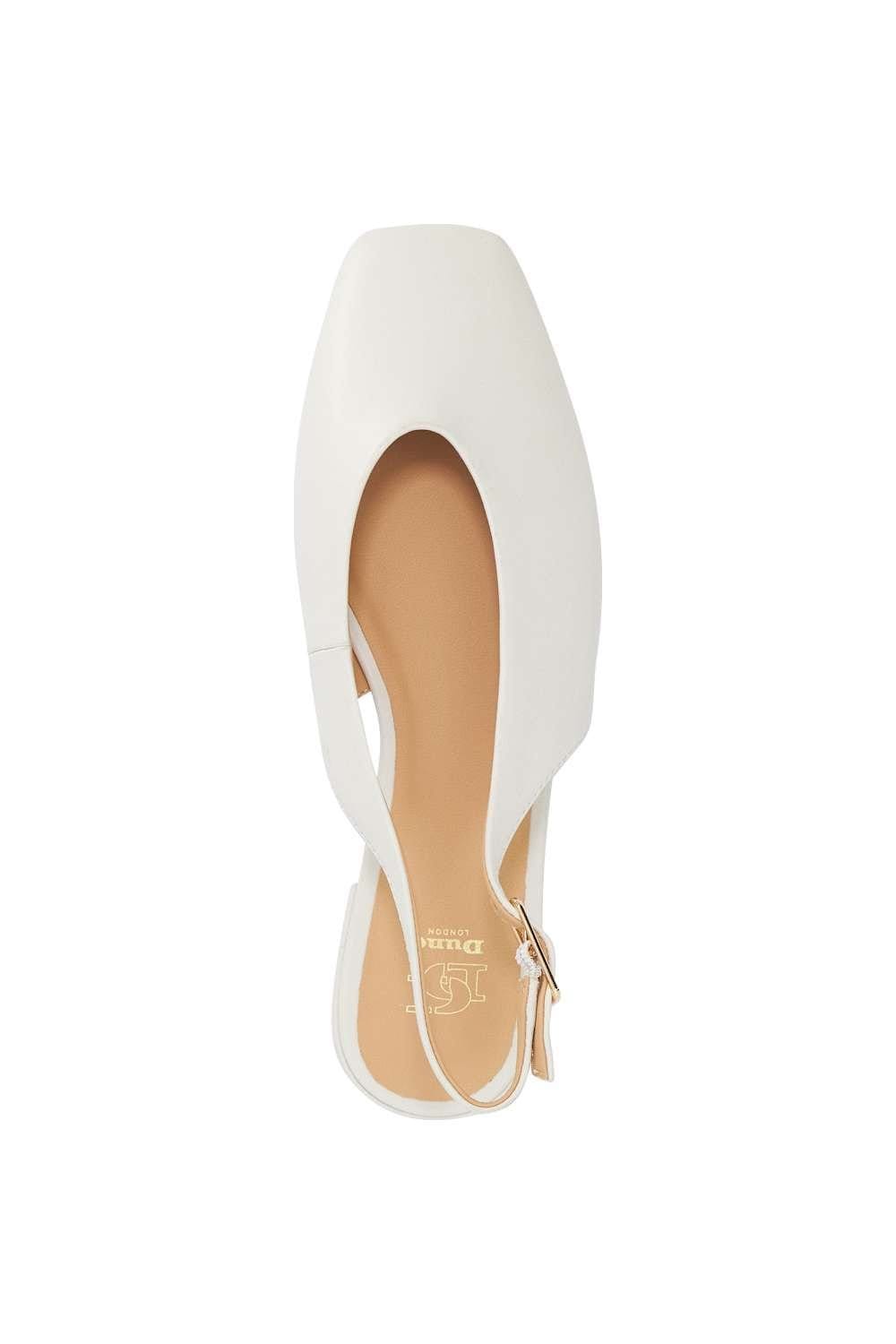 Dune London Dune London Women's 'Heartbeat' Leather Ballet Pumps in White - 4