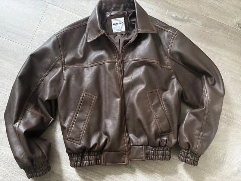 Bershka Berksha Brown Leather Effect Jacket