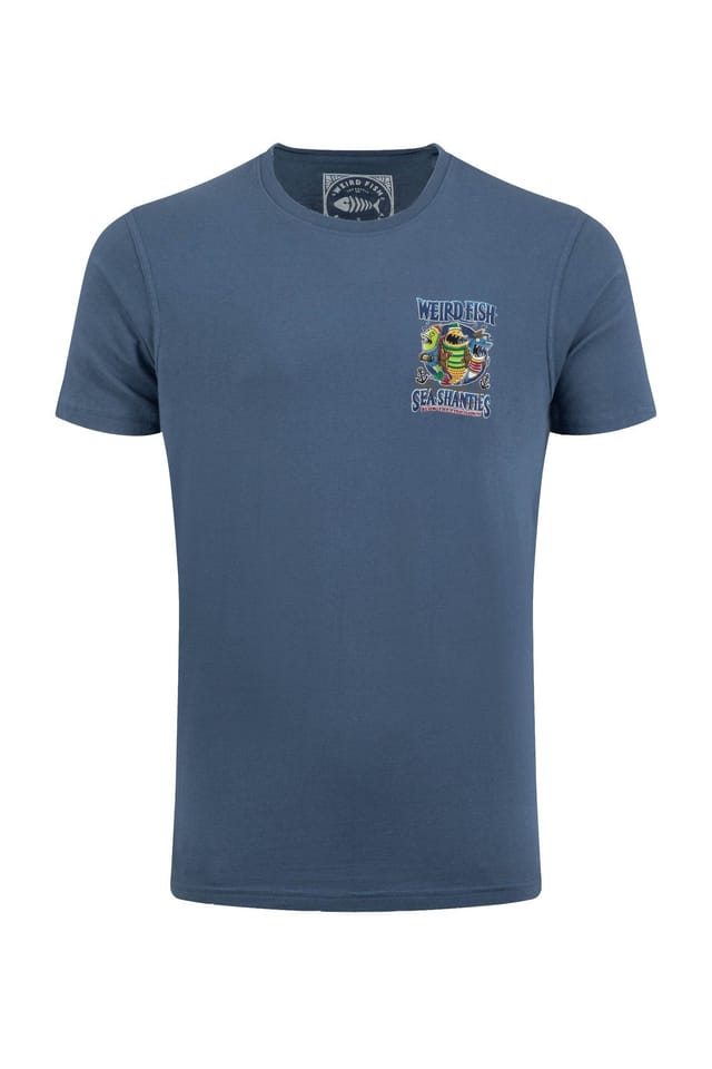 Weird Fish Weird Fish Men's Sea Shanties Artist T-Shirt in Bright Blue - 2