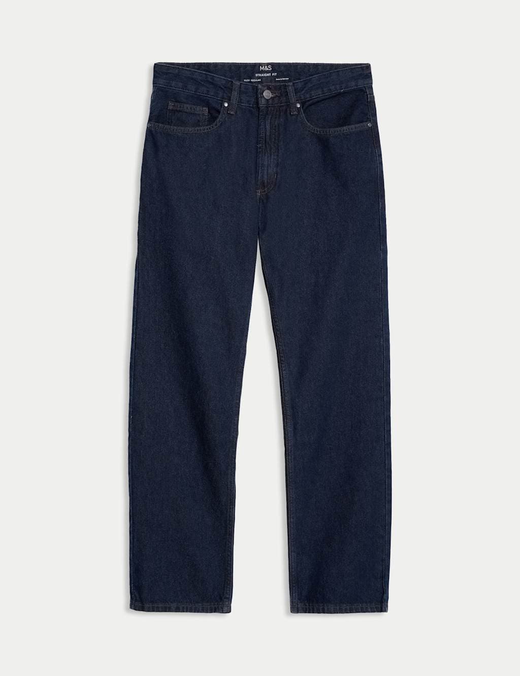 Marks & Spencer M&S Straight Fit Pure Cotton Jeans Indigo