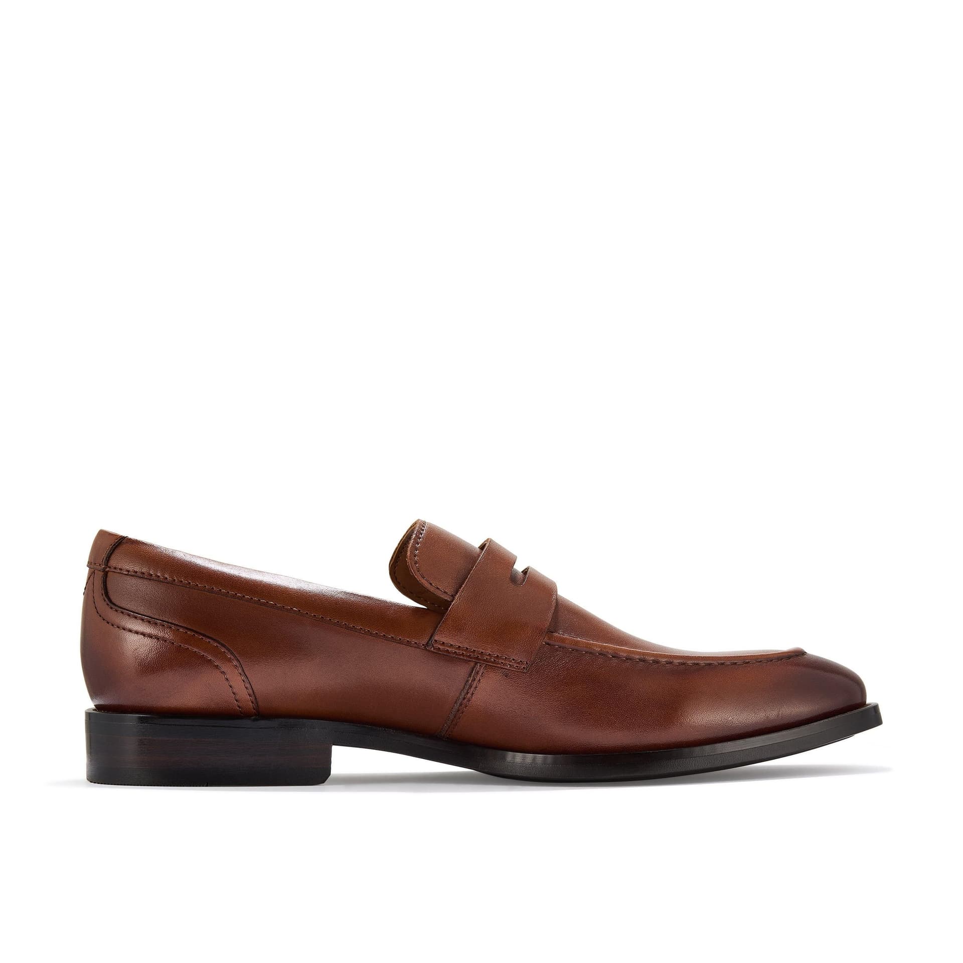 Clarks Clarks Men's Banstead Lo Tan Leather Loafers, Slip Ons in Brown