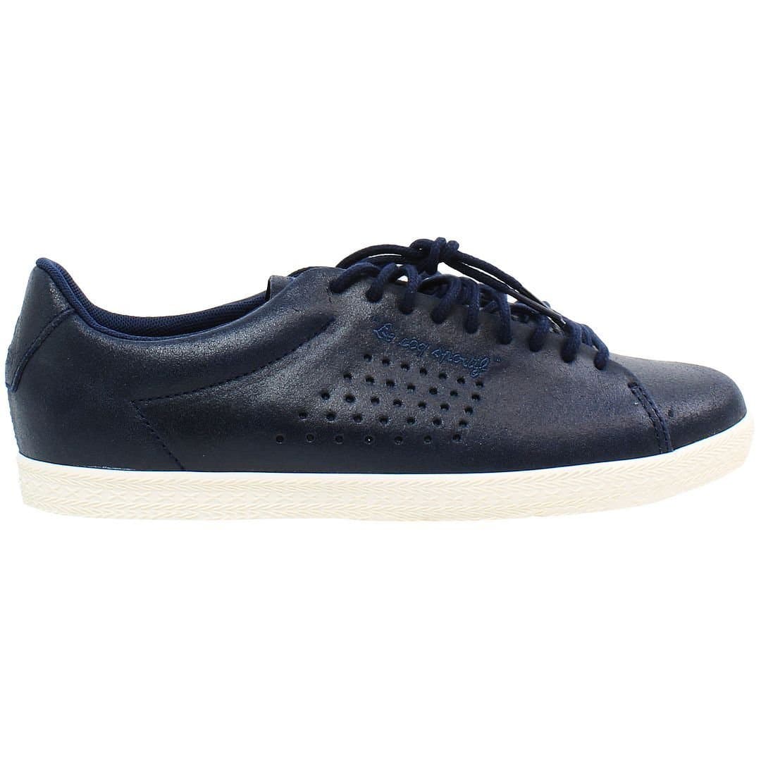 Le Coq Sportif Le Coq Sportif Women's Charline Metallic Lace-Up Blue Suede Leather Trainers