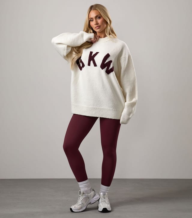 Gym King Women's Cream Logo Crew Neck Jumper Gym King New Look - 2