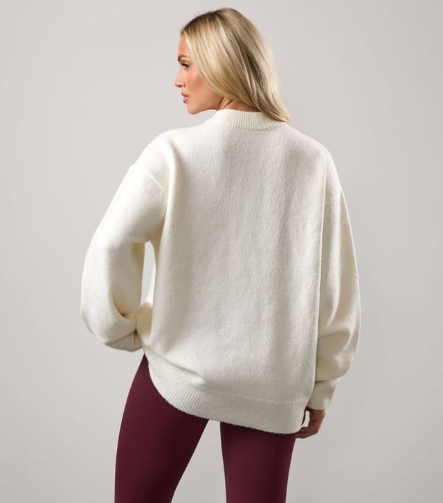 Gym King Women's Cream Logo Crew Neck Jumper Gym King New Look - 3