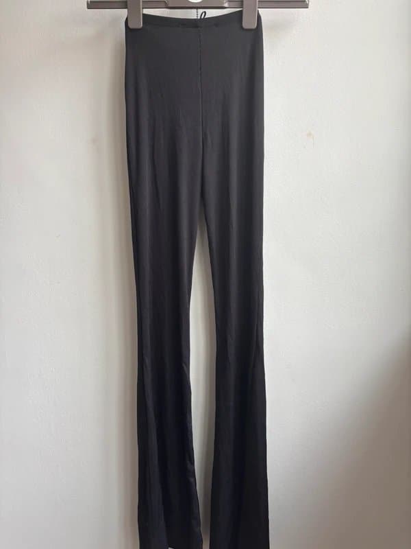 Bershka Bershka XS black ribbed flared trousers with cut out sides