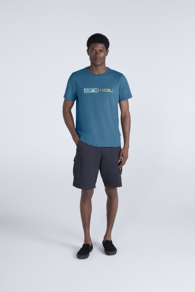 Animal Animal Men's 'Jacob' Short Sleeve Relaxed Fit Lightweight Casual Cotton T-Shirt in Teal - 2