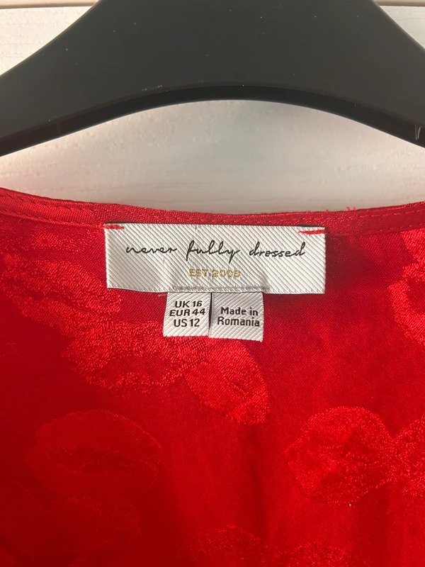 Never Fully Dressed Never Fully Dressed Red Lips Wrap Mini Dress - UK 16 - 1