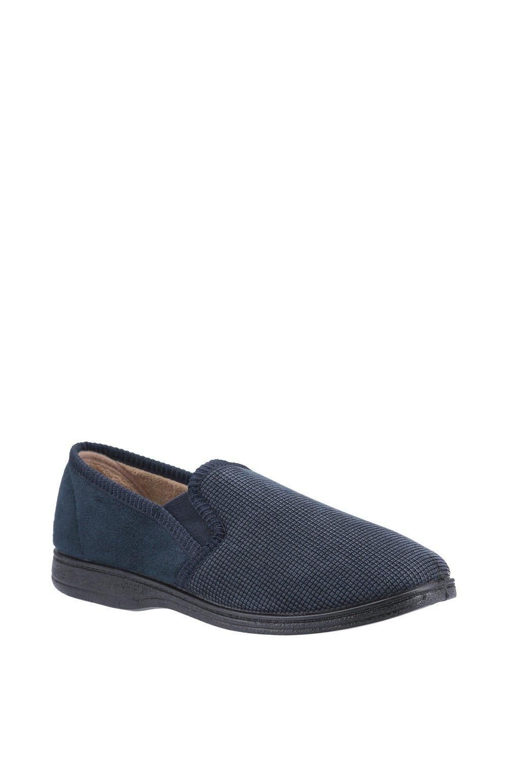 Fleet & Foster Fleet & Foster Men's Tim Twin Gusset Slipper in Navy - 2