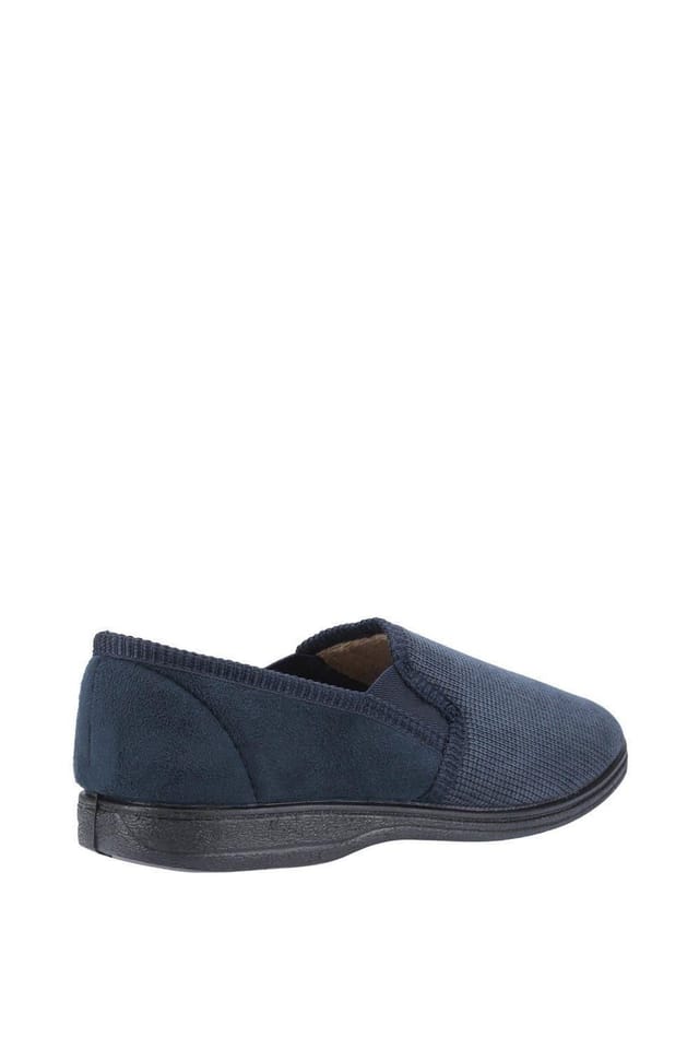 Fleet & Foster Fleet & Foster Men's Tim Twin Gusset Slipper in Navy - 3