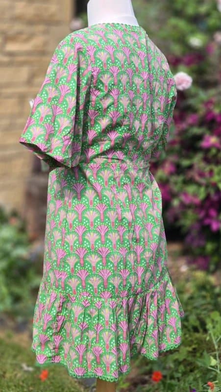 Never Fully Dressed Gorgeous pink and green floral print cocktail mini summer dress. Size 14 by 'Never Fully Dressed'