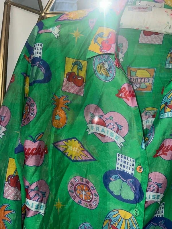 Never Fully Dressed Never Fully Dressed Green Sticker Shirt Size 12 NEW