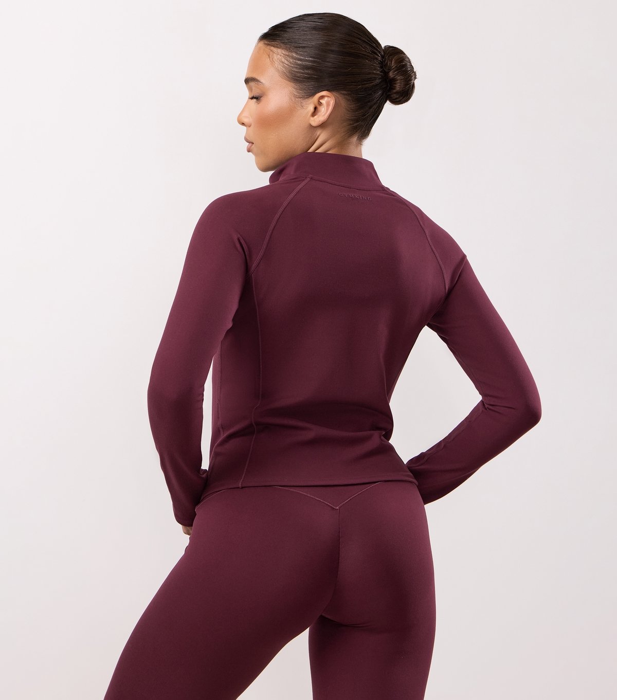 Gym King Women's Burgundy Peach Luxe Full Zip Jacket Gym King New Look - 3