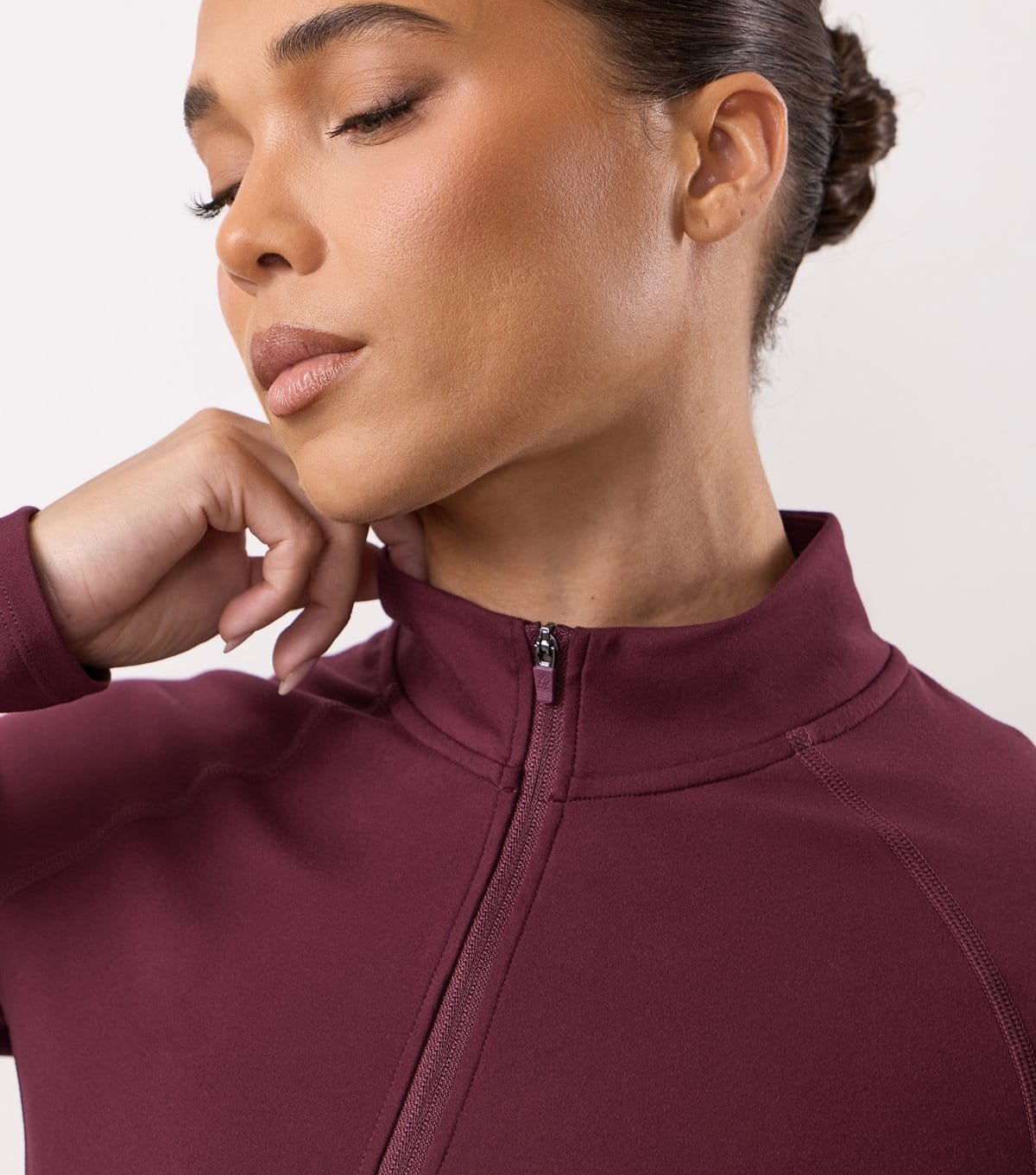 Gym King Women's Burgundy Peach Luxe Full Zip Jacket Gym King New Look - 4