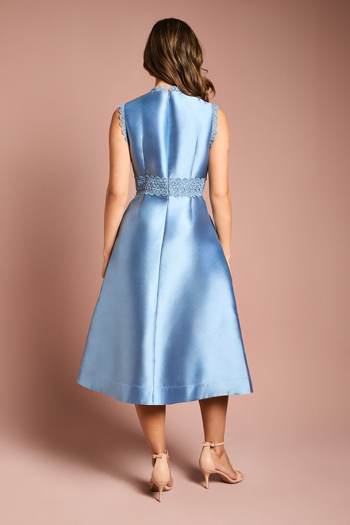 Coast Coast Women's Twill Lace Dress in Dusty Blue - 4