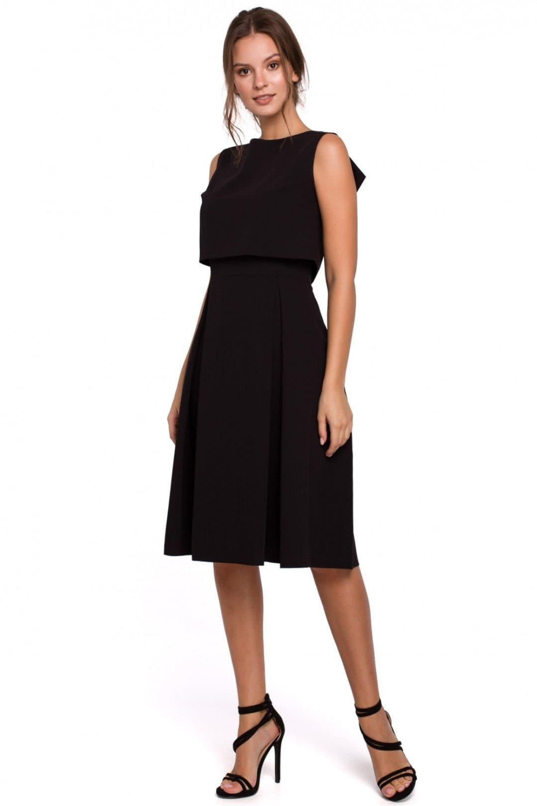 Love Lace Love Lace Women's Evening Dress Open Back Pleated Flare in Black