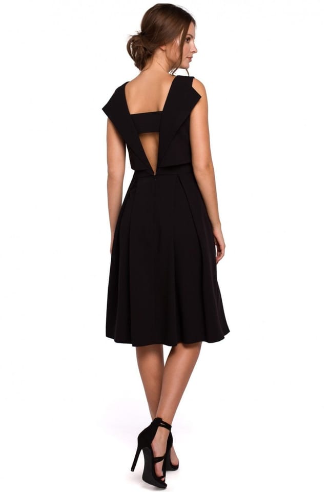 Love Lace Love Lace Women's Evening Dress Open Back Pleated Flare in Black - 2