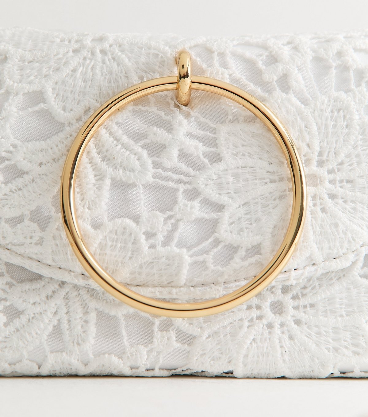 New Look White Broderie Anglaise Ring Handle Crossbody Bag New Look - 3