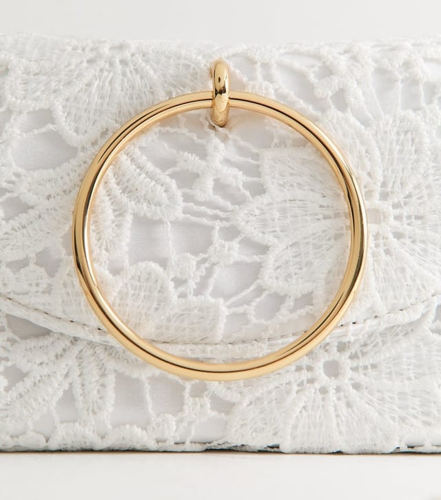 New Look White Broderie Anglaise Ring Handle Crossbody Bag New Look - 3