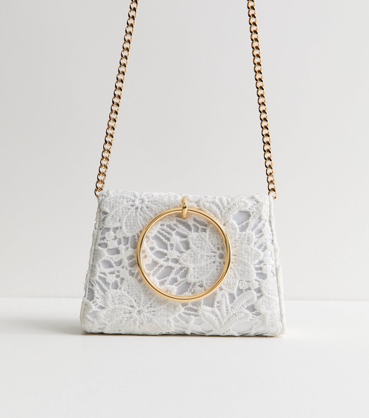 New Look White Broderie Anglaise Ring Handle Crossbody Bag New Look - 4