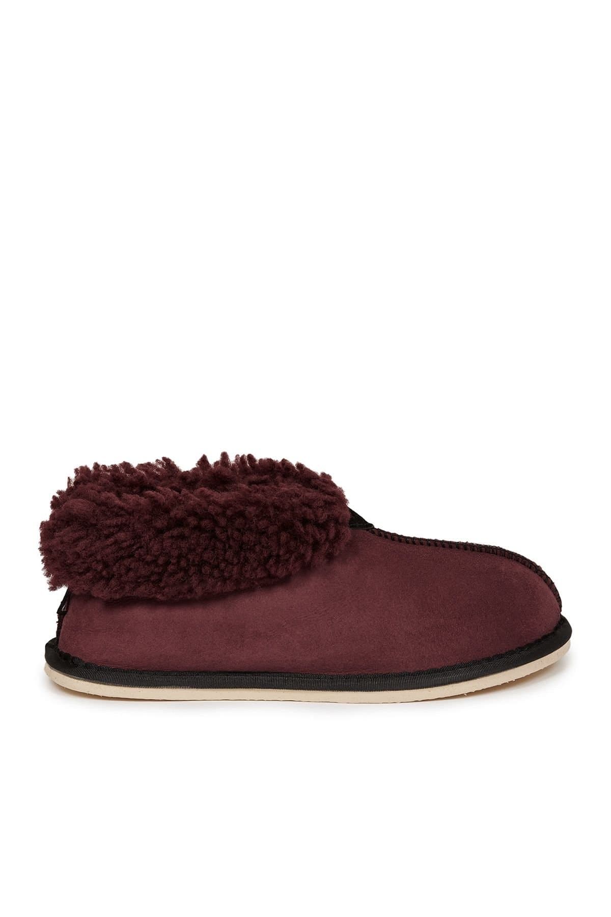 Celtic & Co Celtic & Co Women's Sheepskin Bootee Slippers in Maroon