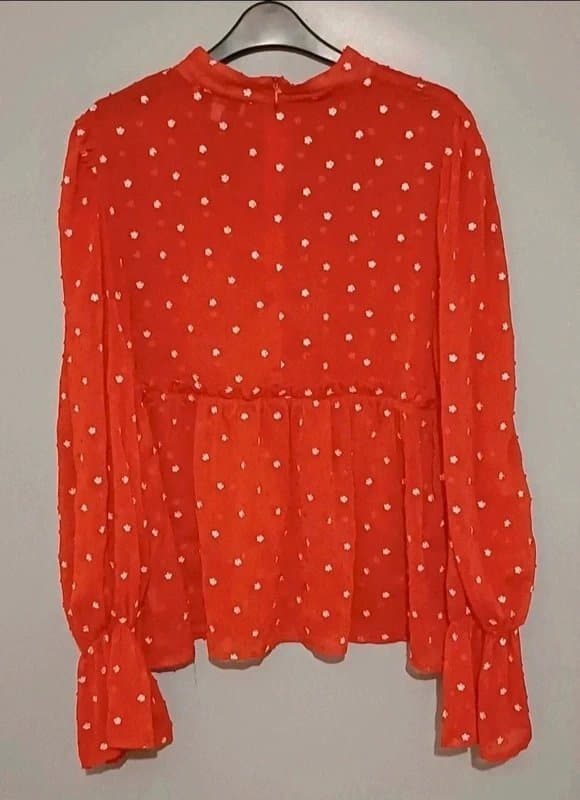 Never Fully Dressed Never Fully Dressed Red Embroidered Blouse - size 16