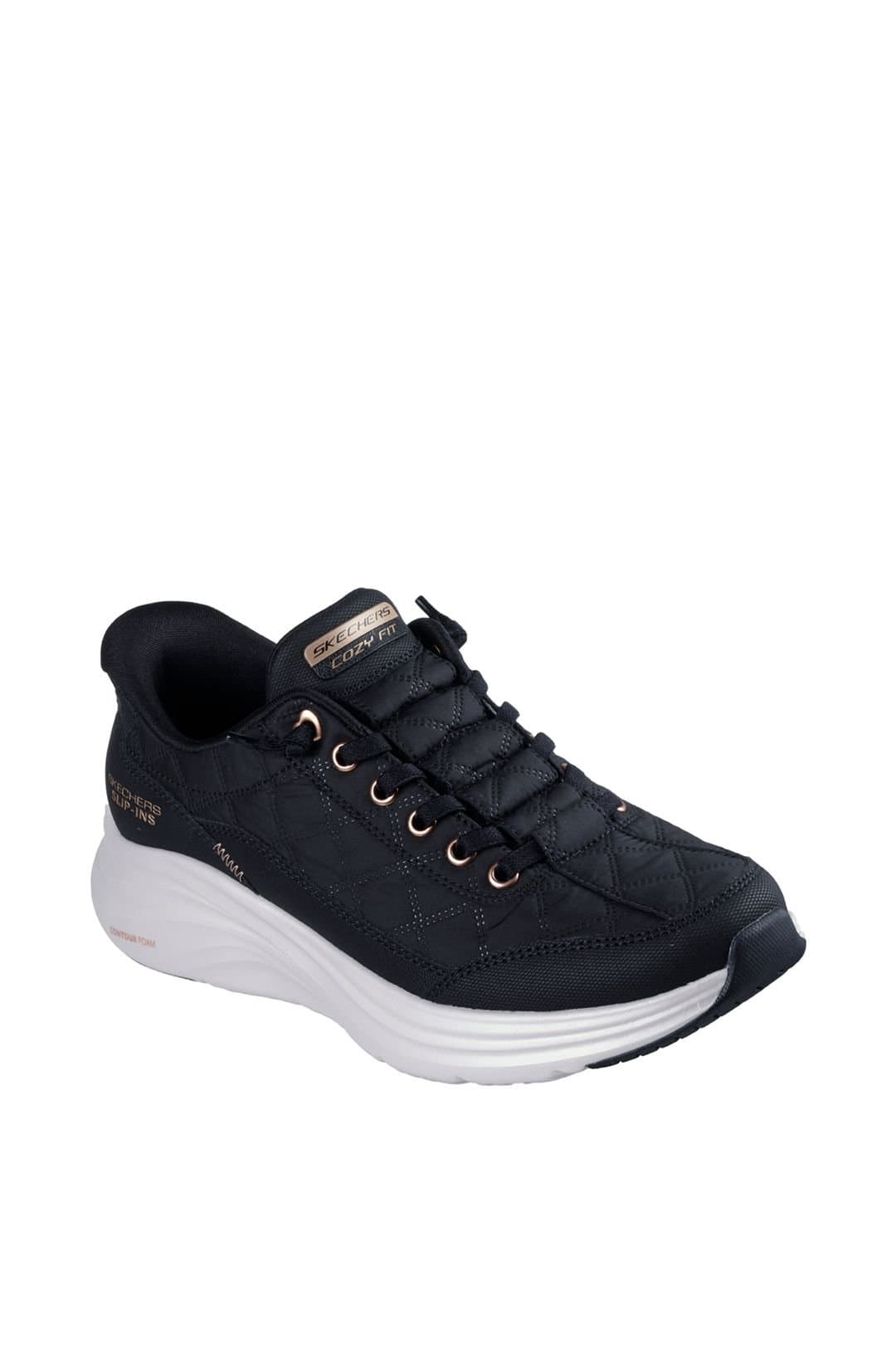 Skechers Skechers Women's CONTOUR FOAM GOLDEN HOUR Cozy Fit Knotted Bungee Slip-Ins Black