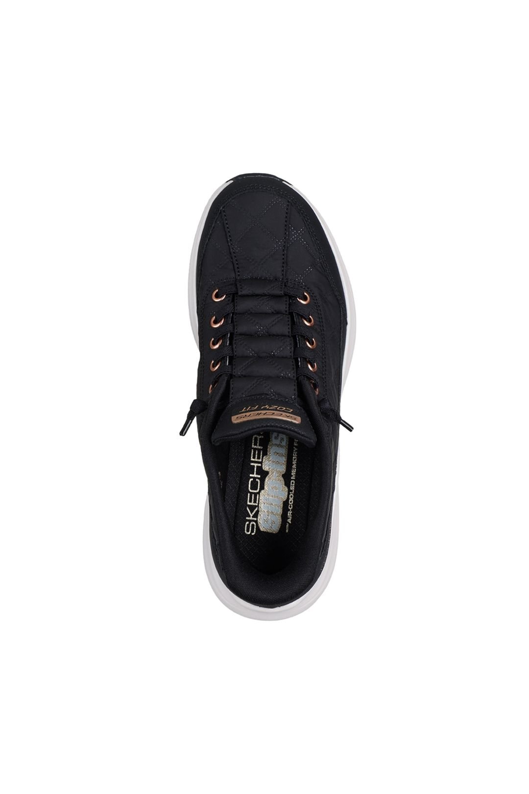 Skechers Skechers Women's CONTOUR FOAM GOLDEN HOUR Cozy Fit Knotted Bungee Slip-Ins Black - 4