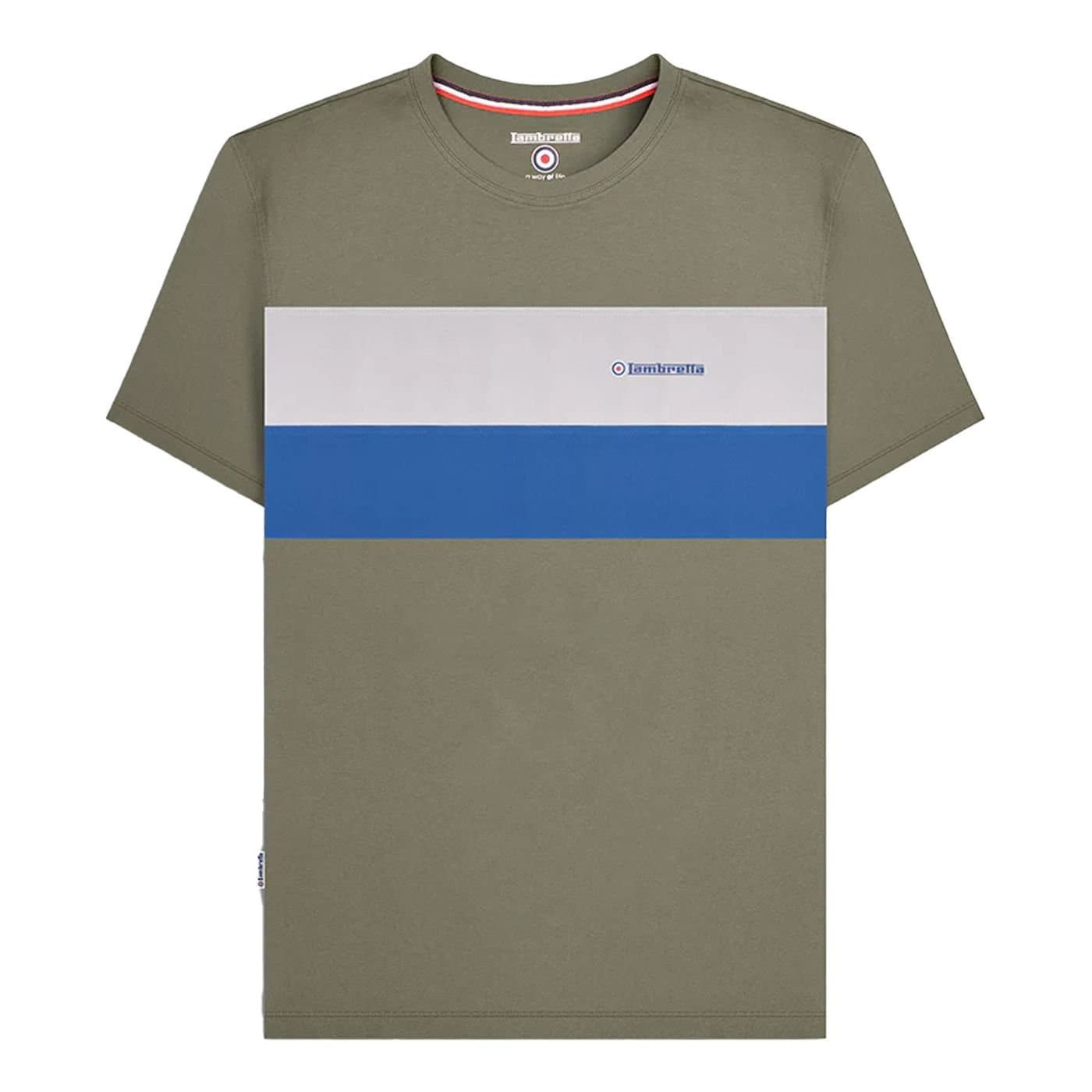 Lambretta Lambretta Men's Panelled Short-Sleeved T-Shirt in Green