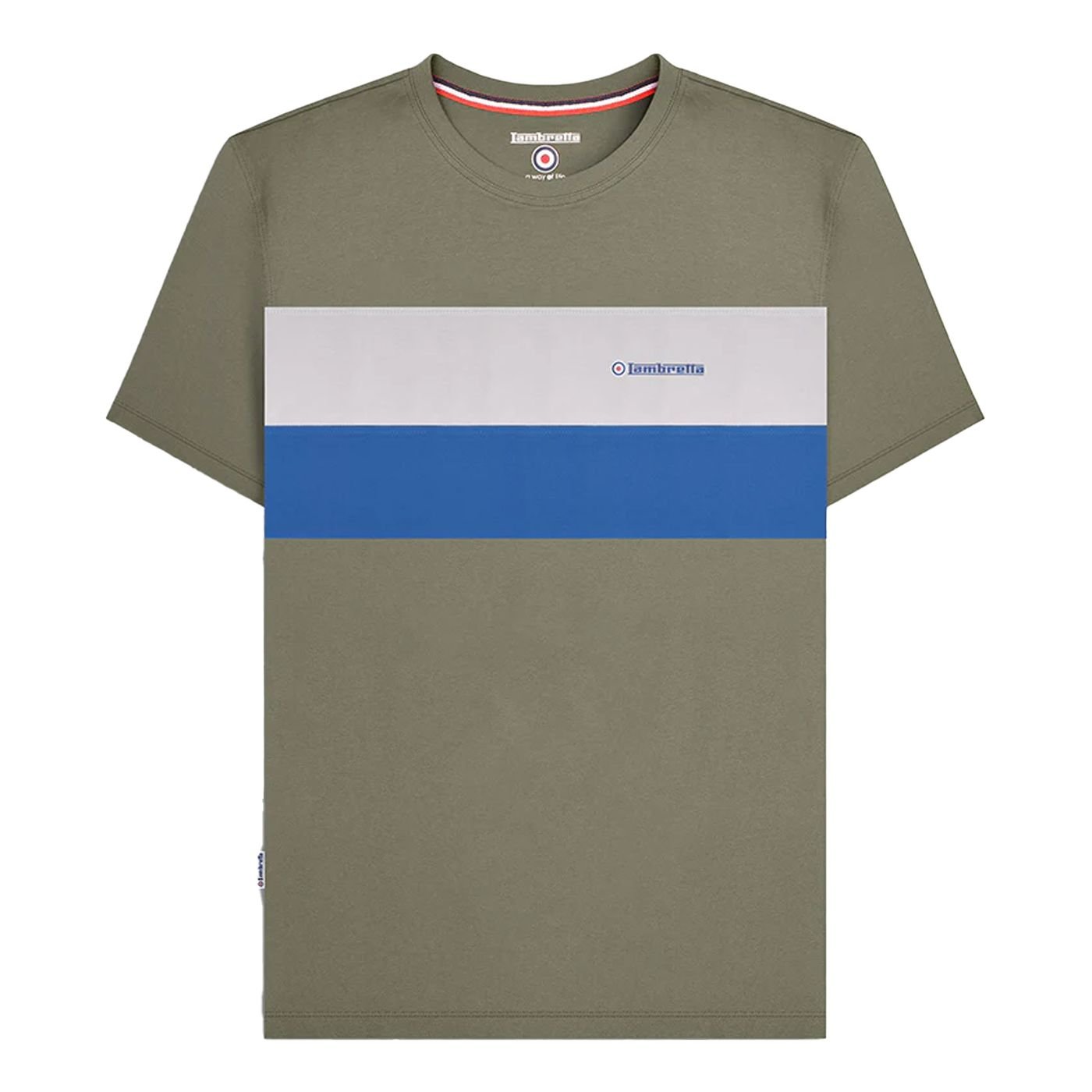 Lambretta Lambretta Men's Panelled Short-Sleeved T-Shirt in Green - 3