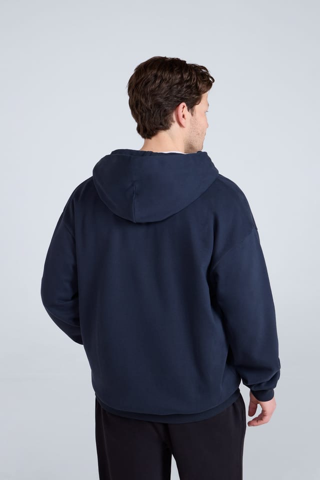 Animal Animal Men's 'Icon' Warm Comfortable Adjustable Hood Casual Logo Zip Through Hoodie in Dark Blue - 3