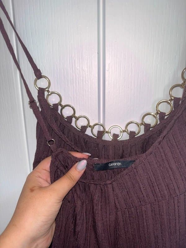 George George Brown Ring Detail Midi Dress Size 10