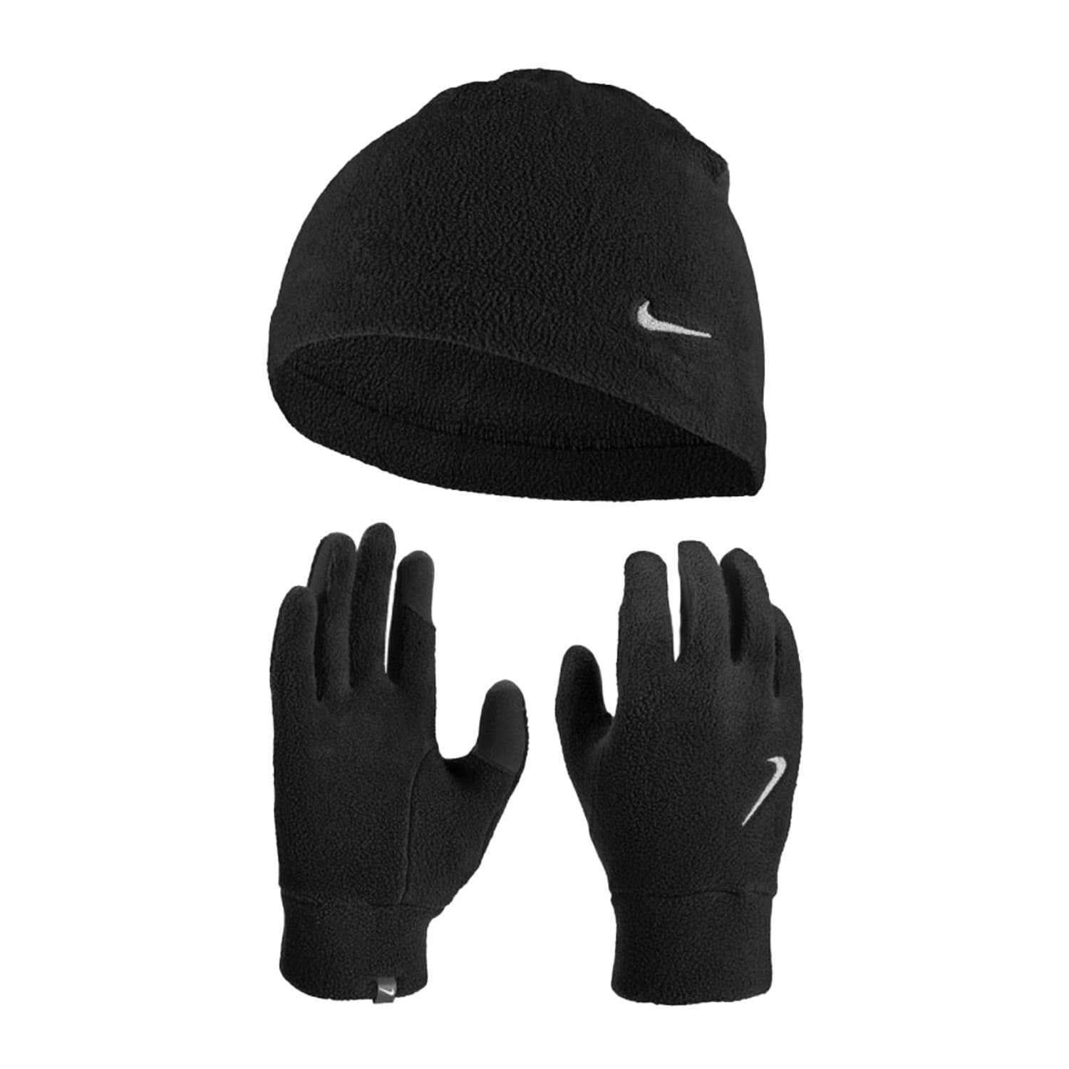 Nike Nike Men's Fleece Logo Beanie & Gloves Set in Black
